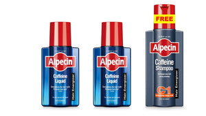 Alpecin Bundle Pack Buy 2 Caffeine Liquid 200ml & Get 1 Caffeine C1 Shampoo 250ml Free